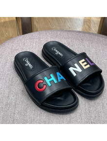 Chanel Lambskin Slide Sandals G38933 Black 2022