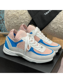 Chanel Knit and Suede Sneakers G38750 Light Pink 2022 032515