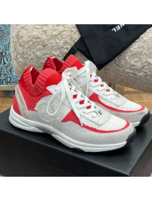 Chanel Knit and Suede Sneakers G38750 Red 2022 032516