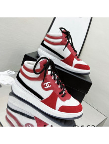 Chanel Fabric, Suede & Calfskin High top Sneakers G38804 White/Red 2022