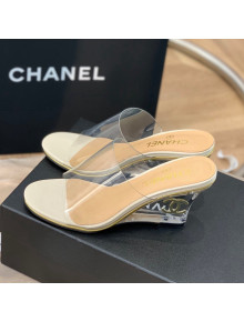 Chanel Transparent Wedge Slide Sandals White 2022 032460