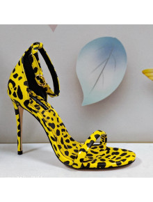 Dolce & Gabbana DG Leopard Print Leather Sandals 10.5cm Yellow 2021 09