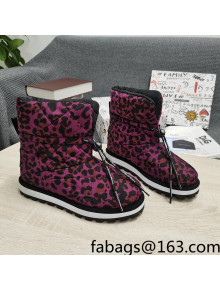 Dolce & Gabbana DG Leopard Print Down Snow Ankle Boots Pink 2021 12