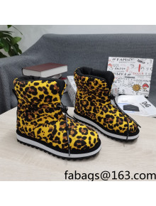 Dolce & Gabbana DG Leopard Print Down Snow Ankle Boots Yellow 2021 13
