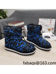 Dolce & Gabbana DG Leopard Print Down Snow Ankle Boots Blue 2021 14