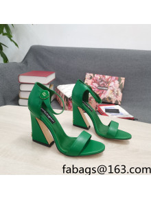 Dolce & Gabbana DG Calf Leather High Heel Sandals 10.5cm Green 2022