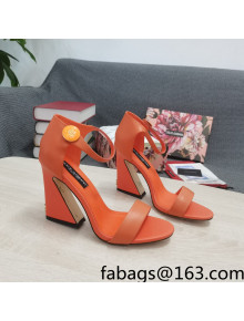 Dolce & Gabbana DG Calf Leather High Heel Sandals 10.5cm Orange 2022