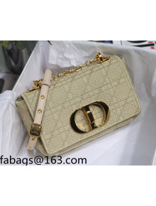Dior Small Caro Bag in Beige Cannage Embroidery 2021 120159