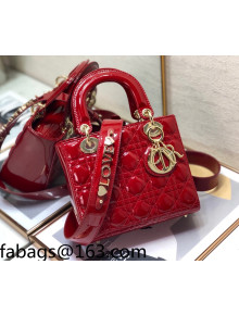 Dior Lady Dior MY ABCDior Small Bag in Cherry Red Patent Leather 2022 69