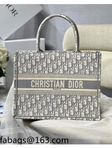 Dior Medium Book Tote Bag in Grey Oblique Embroidery M1286 2022 12