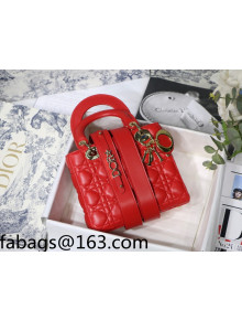 Dior Lady Dior MY ABCDior Small Bag in Red Cannage Lambskin 2022 M8001 34
