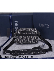Dior Men's Safari Messenger Bag in Beige and Black Dior Oblique Jacquard 2022 93307 05