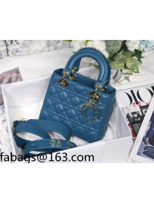 Dior Lady Dior MY ABCDior Small Bag in Ocean Blue Cannage Lambskin 2022 M8013 50