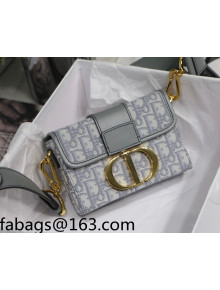 Dior 30 Montaigne CD Oblique Canvas Mini Box Shoulder Bag Grey 2022