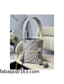 Dior D-Bubble Bucket Bag in Grey Dior Oblique Jacquard 2022 58