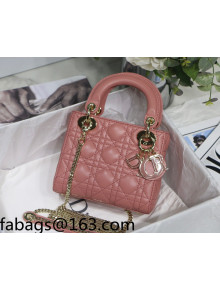 Dior Lady Dior Mini Bag in Light Pink Cannage Lambskin 2022 S8013 62