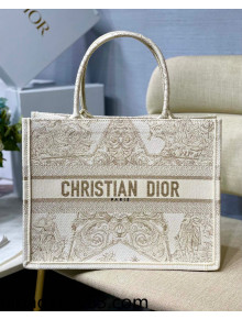 Dior Medium Book Tote Bag in Gold Around the World Stella Embroidery M1286 2022 01