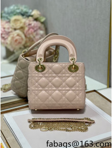Dior Classic Lady Dior Lambskin Mini Bag Nude Pink/Gold 2022 0505