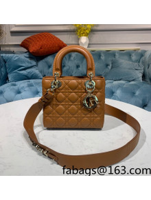 Dior Lady Dior MY ABCDior Small Bag in Cannage Lambskin Caramel Brown 2022 M8013  