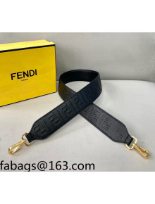 Fendi Strap You FF Leather Shoulder Strap Black 2022