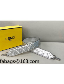 Fendi Strap You FF Leather Shoulder Strap Silver 2022