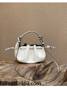 Fendi Pomodorino Leather Mini Bag White 2022 8532