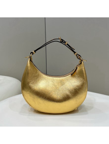Fendi Fendigraphy Leather Small Hobo Bag with Metal FENDI Gold 2022