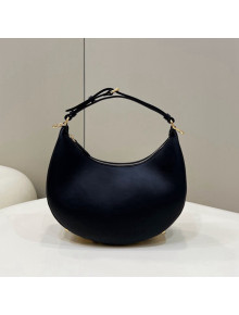 Fendi Fendigraphy Leather Small Hobo Bag with Metal FENDI Black 2022