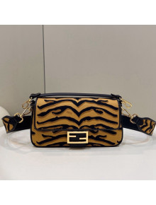 Fendi Baguette Medium Bag in Tiger Jacquard Fabric Black/Yellow 2022 8539L