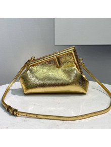 Fendi First Small Metallic Leather Bag Gold 2021 80018M
