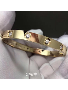 Cartier Yellow Gold Nologo Love Bracelet with Diamonds, Classic 04