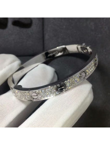 Cartier White Gold Nologo Love Bracelet with Paved Diamonds, Classic 05