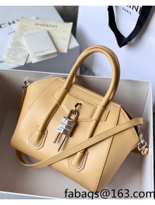Givenchy Mini Antigona Lock Bag in Box Leather Apricot 2021