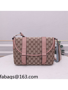 Gucci GG Canvas Messenger Bag 374429 Beige/Pink 2021 