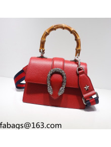 Gucci Dionysus Mini Bamboo Top Handle Bag 523367 Red 2021 