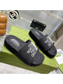 The North Face x Gucci GG Canvas Slide Sandals Black 2021 40