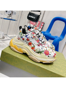 Gucci The Hacker Project Triple S Flora Print Sneakers White 2021 67