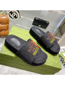 The North Face x Gucci GG Canvas Slide Sandals Black 2021 42