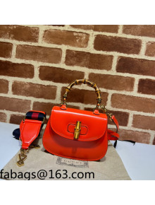 Gucci Leather Mini Top Handle Bag with Bamboo 686864 Orange 2022