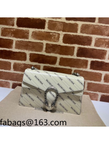 Gucci x Balenciaga Print Leather Dionysus Small Shoulder bag 400249 White 2022  