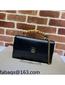 Gucci Bamboo Leather Small Bag 675794 Black 2022