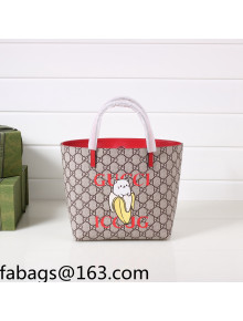 Gucci Children's GG Canvas Tote Bag with Banana Print 410812 Red 2022 17