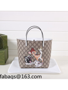 Gucci Children's GG Canvas Tote Bag with Deer Print 410812 White 2022 25