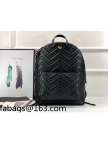 Gucci Chevron Leather Large Backpack 523405 Black 2022 