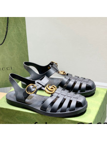 Gucci Men's Strap Flat Sandals Black 2022 01