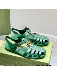 Gucci Men's Strap Flat Sandals Green 2022 02