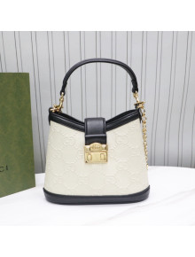 Gucci Small GG Leather Shoulder Bag 675788 White 2022