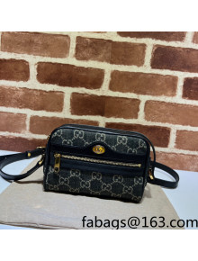 Gucci Ophidia Mini Bag in Black GG Denim Jacquard 517350 2022