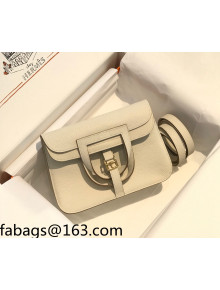 Hermes Halzan 25cm Bag in Togo Calfskin Leather Milkshake White/Gold 2021 06