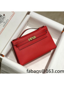 Hermes Kelly Pochette Bag 22cm Chinese Red/Gold 2022 10